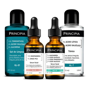 KIT ANTI-ACNE AVANÇADO GL-01 + AL-7 + NC-10 + MIX-01